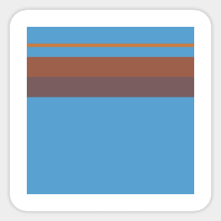 A singular association of Carolina Blue, Dirt, Dark Taupe, Redwood and Peru stripes. Sticker